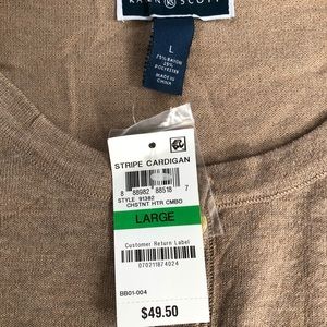 Karen Scott Brown & black color block cardigan